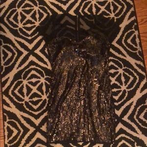 ❤️little black dress sweetheart neck 1980s vintage Sequin Dress